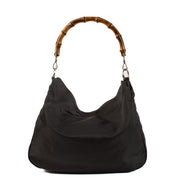 shop 100% authentic second hand Gucci Black Nylon Bamboo Hobo Bag on Labellov.com