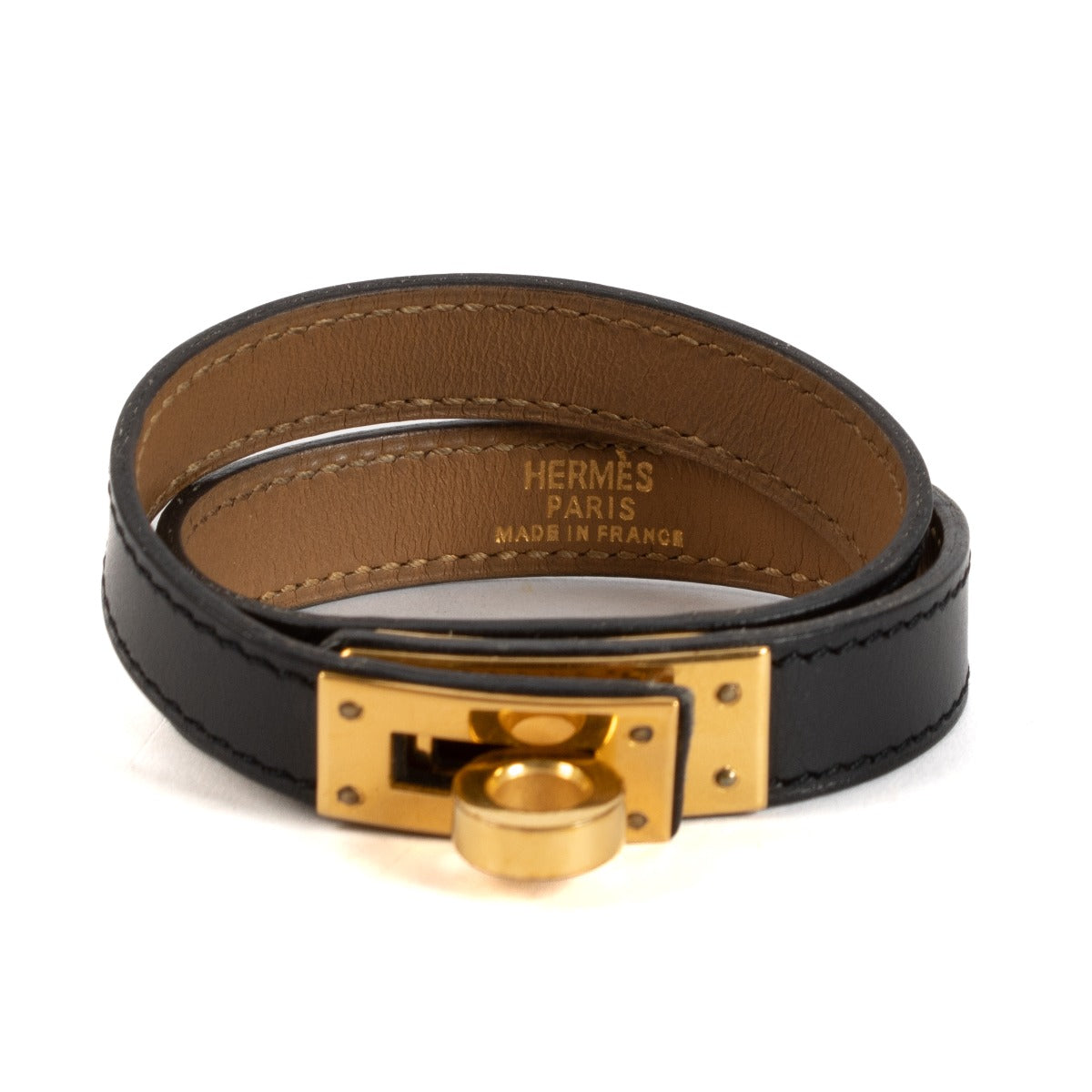 Bracelet Hermès Kelly Double Tour Noir Box - Taille T2