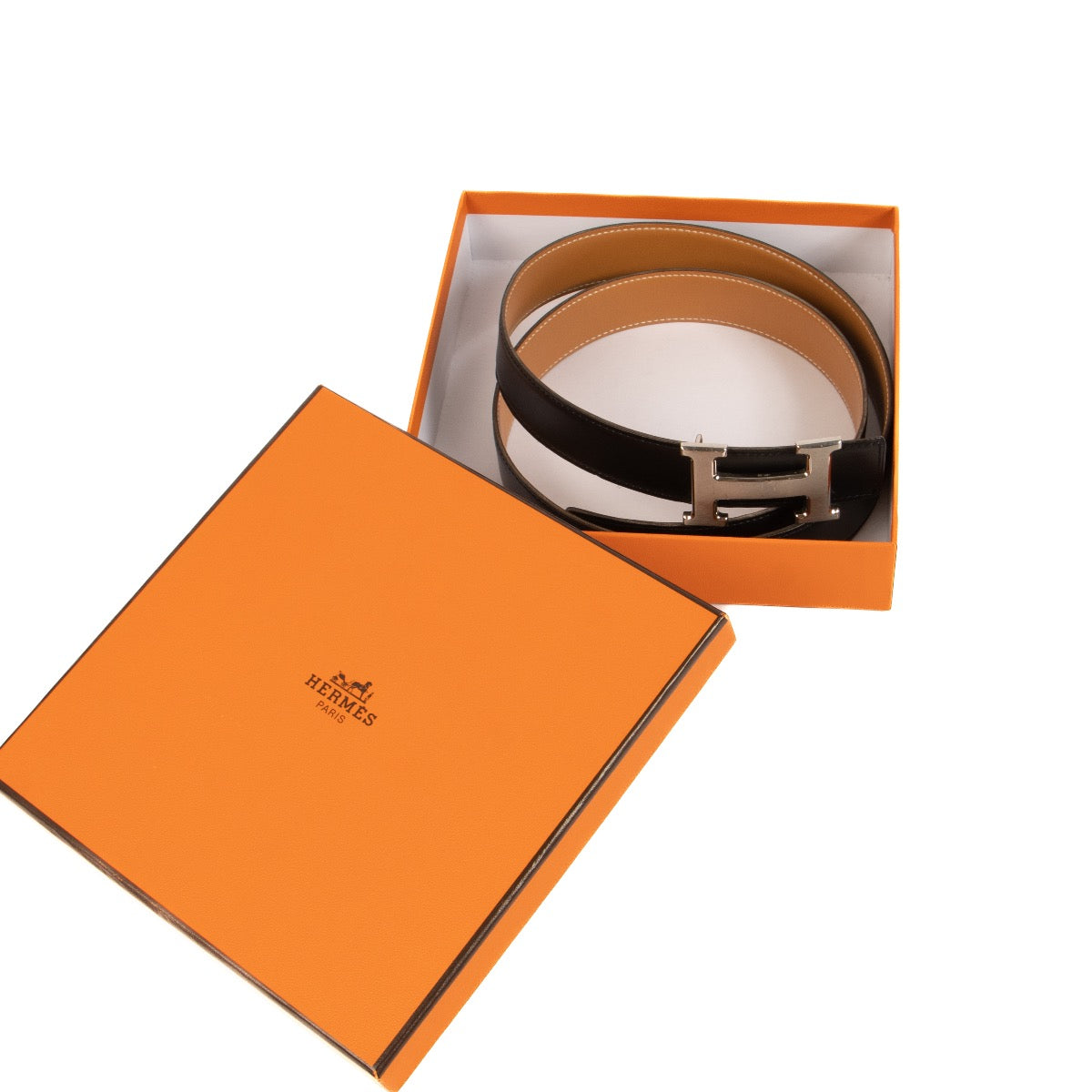 Shop 100% authentic second-hand Hermès Black Reversible H Buckle Belt on Labellov.com