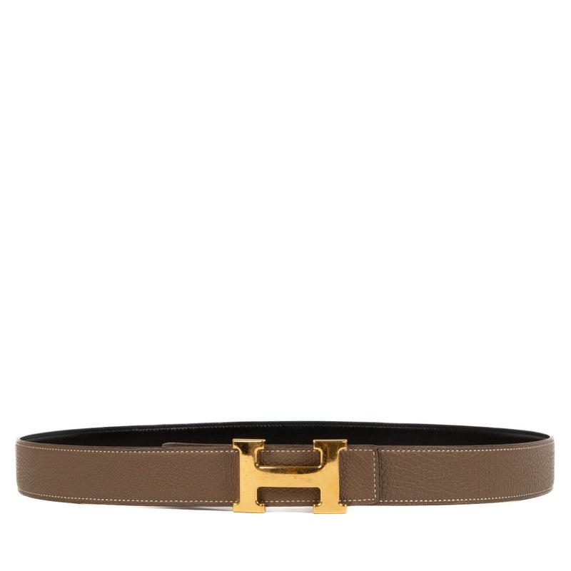 Shop 100% authentic second-hand Hermès Grey Reversible H Buckle Belt on Labellov.com