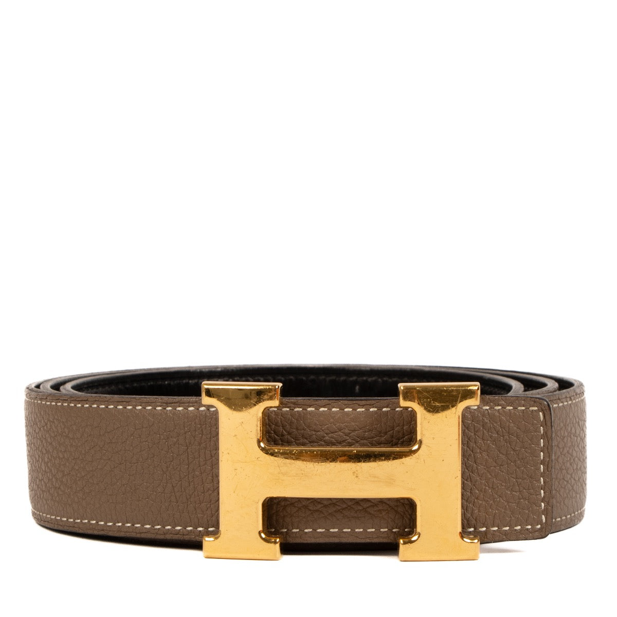 Shop 100% authentic second-hand Hermès Grey Reversible H Buckle Belt on Labellov.com