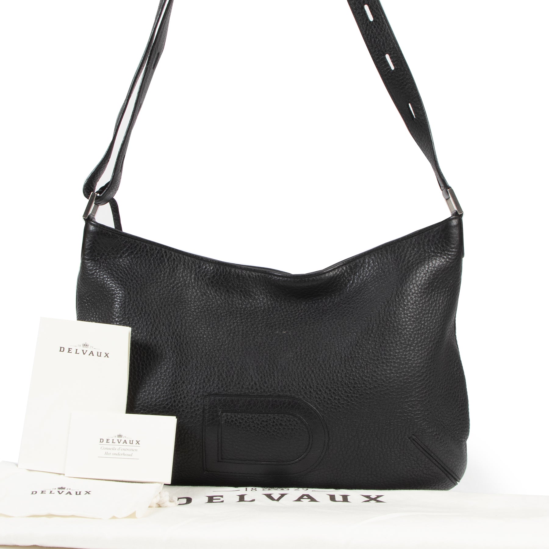 Delvaux Black Louise Besace Taurillon Shoulder Bag