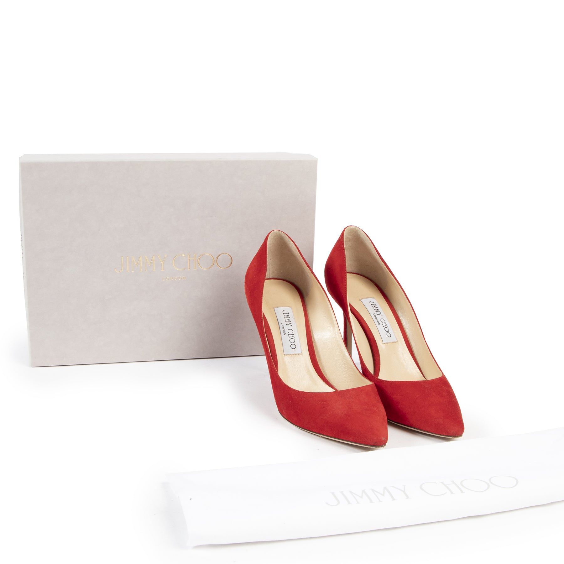 Jimmy Choo Red Suede Romy Pump