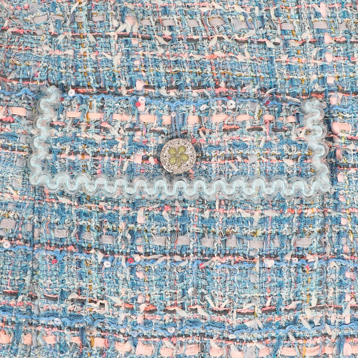 Buy an authentic second hand Chanel Cruise 2013 Pastel Blue Lesage Tweed Jacket - Size 50FR in very good condition at Labellov