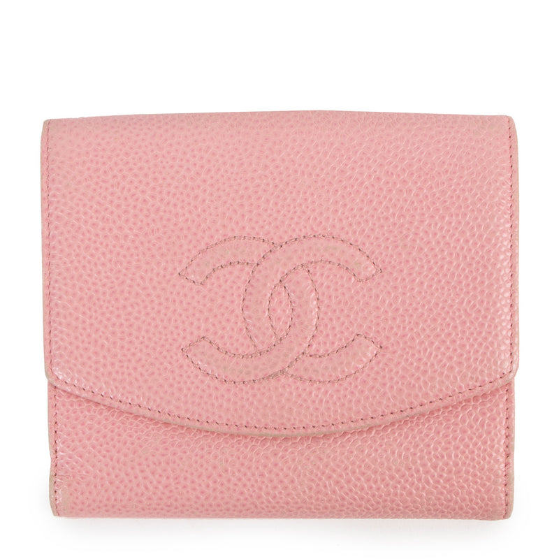 Chanel Pink Caviar Leather Timeless CC Wallet