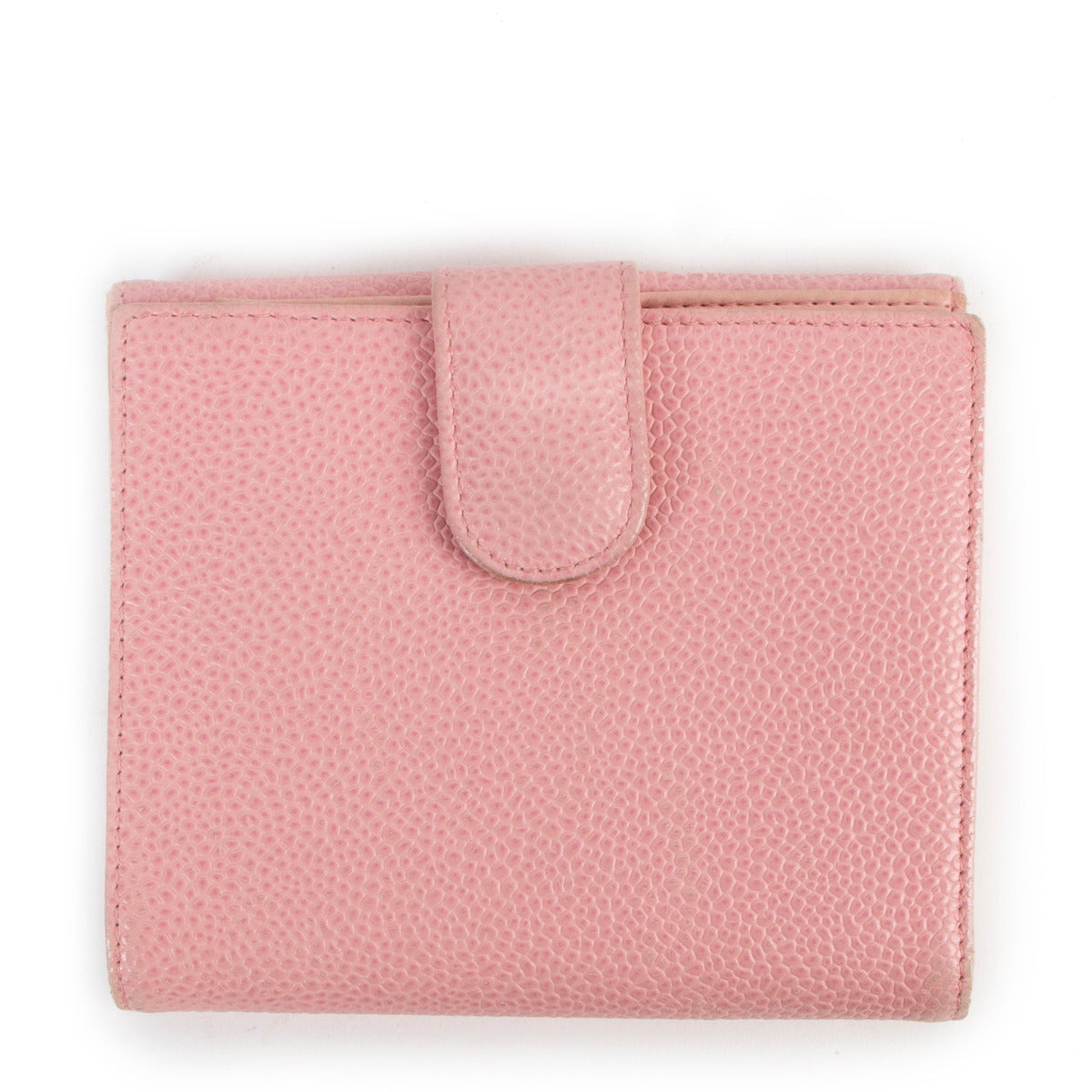 Portefeuille Timeless CC en cuir caviar rose Chanel