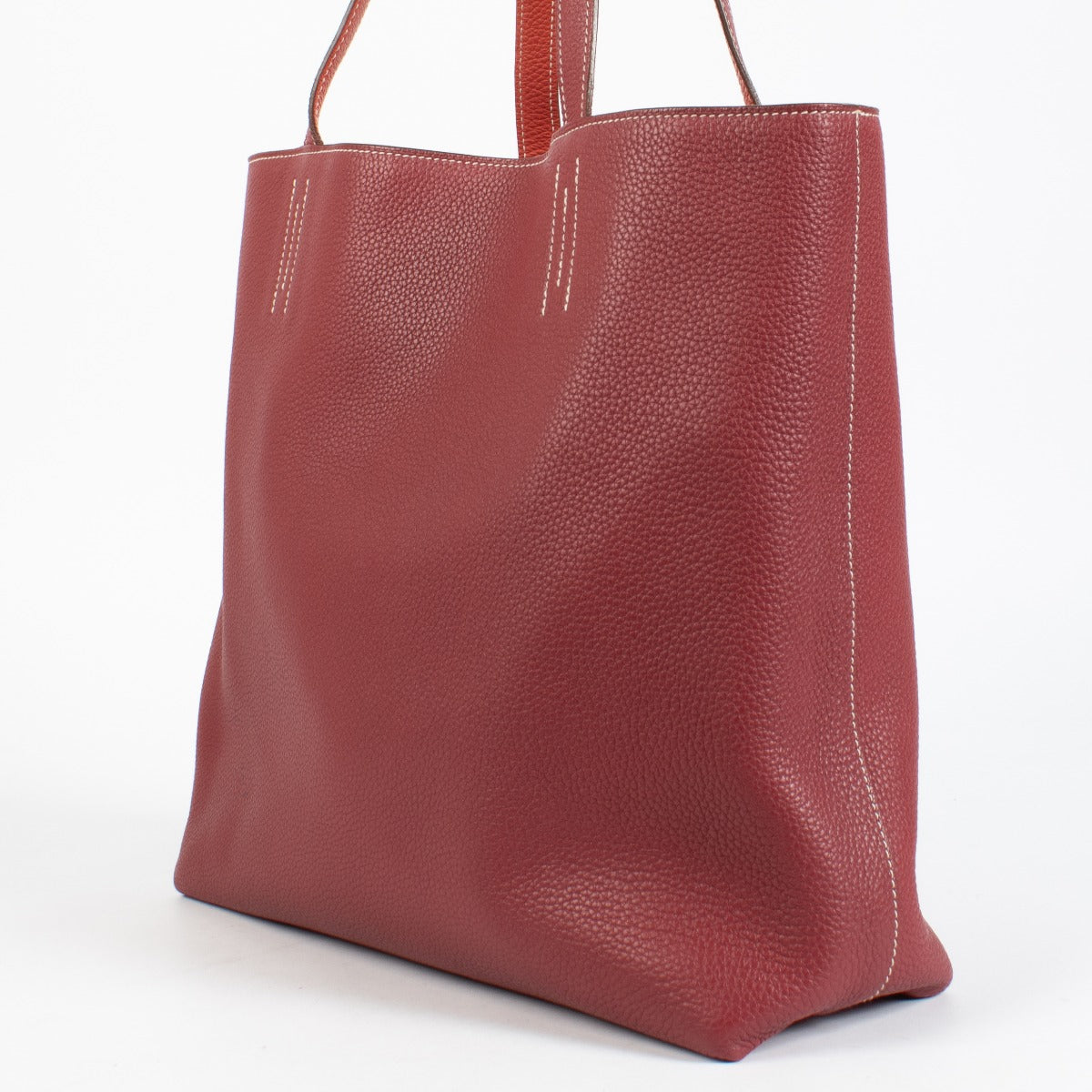 Authentic preloved Hermès Double Sens 45 Rouge Grenat/Rouge Pivoine Clemence on Labellov.com