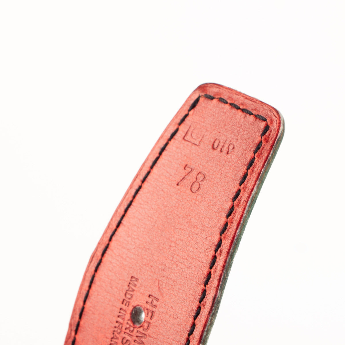 Hermès Reversible Red/Blue Box Leather Belt - Size 78