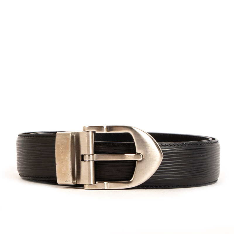 Louis Vuitton Ceinture Classic Vintage Black Epi Leather Belt - Size 110
