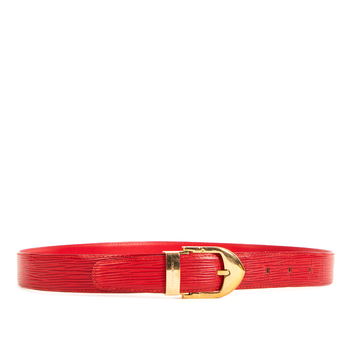 Louis Vuitton Ceinture Classic Vintage Red Epi Leather Belt - Size 110