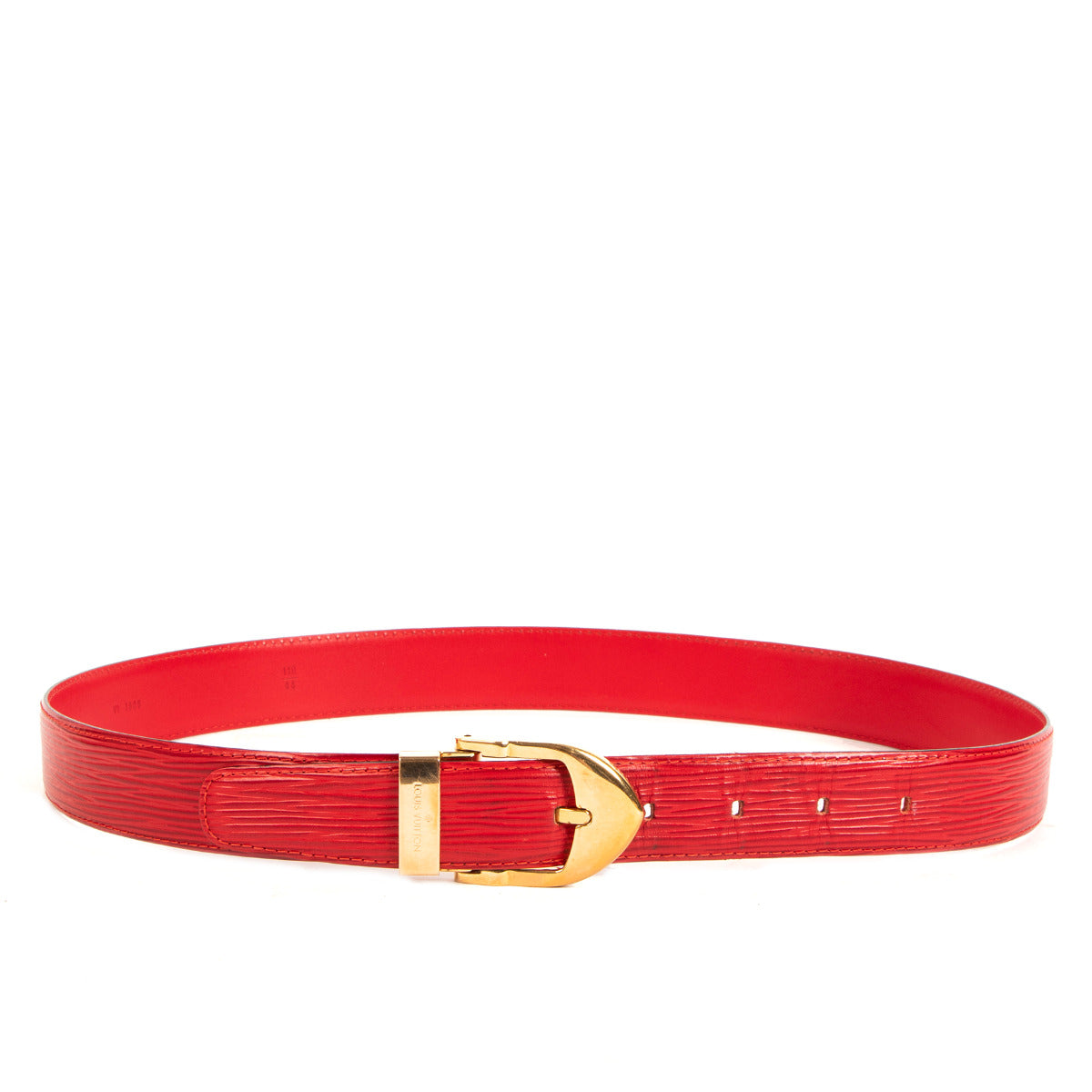 Louis Vuitton Ceinture Classic Vintage Red Epi Leather Belt - Size 110
