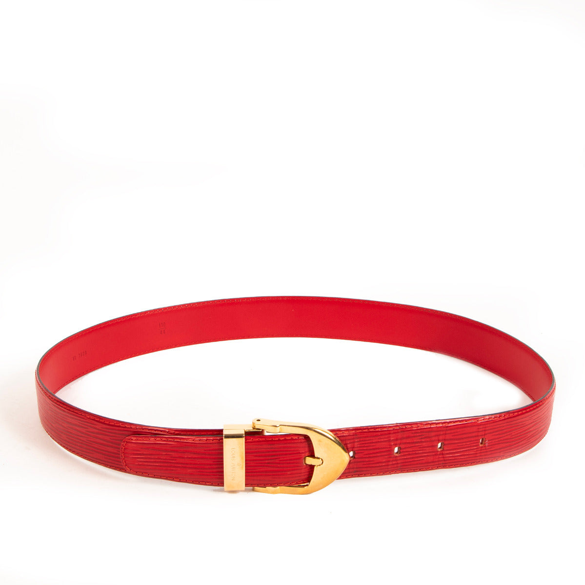 Louis Vuitton Ceinture Classic Vintage Red Epi Leather Belt - Size 110