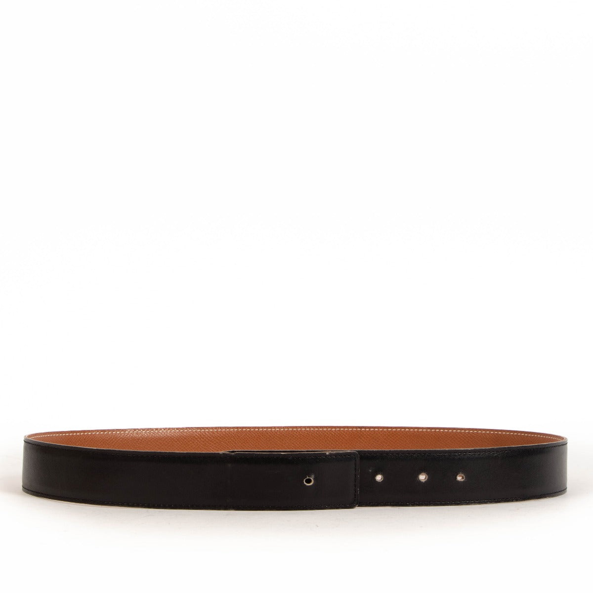 Hermès Reversible Gold Courchevel/Black Box Leather Belt