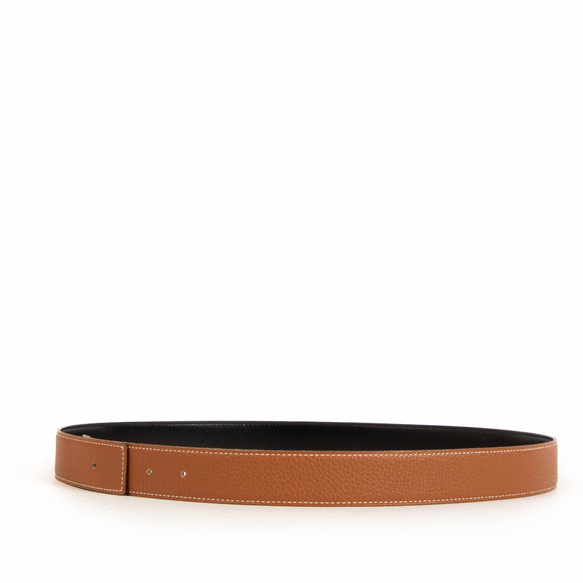 Hermès Reversible Gold Evergrain/Black Box Leather Belt - Size 95