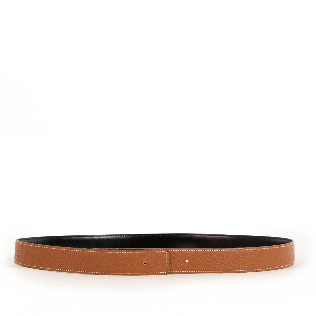 Hermès Reversible Gold Clemence/Black Box Leather Belt - Size 105