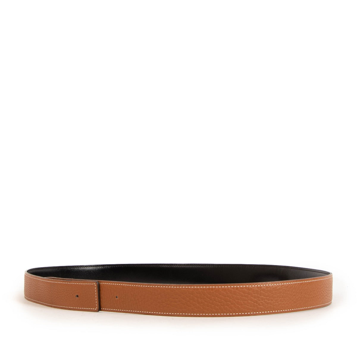 Hermès Reversible Gold Clemence/Black Box Leather Belt - Size 105
