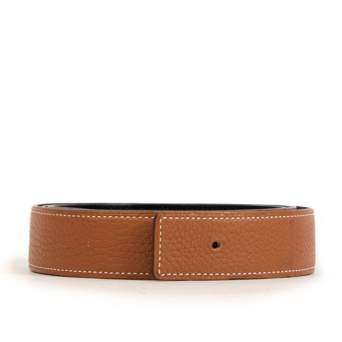 Hermès Reversible Gold Clemence/Black Box Leather Belt - Size 105