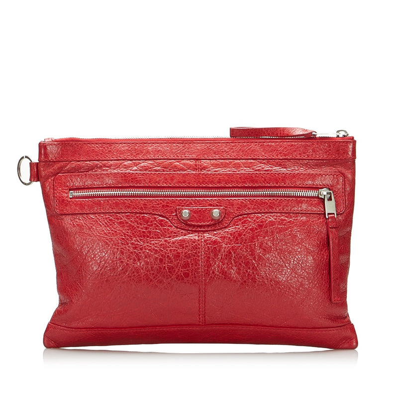 Balenciaga Red Arena Clip M Clutch Bag
