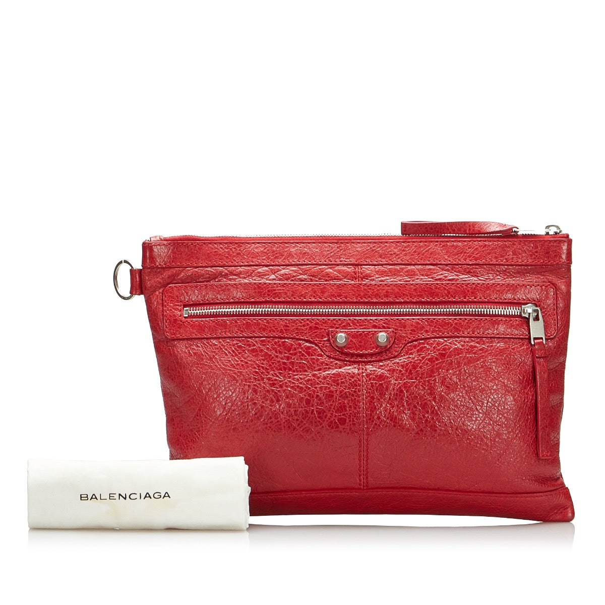Balenciaga Red Arena Clip M Clutch Bag