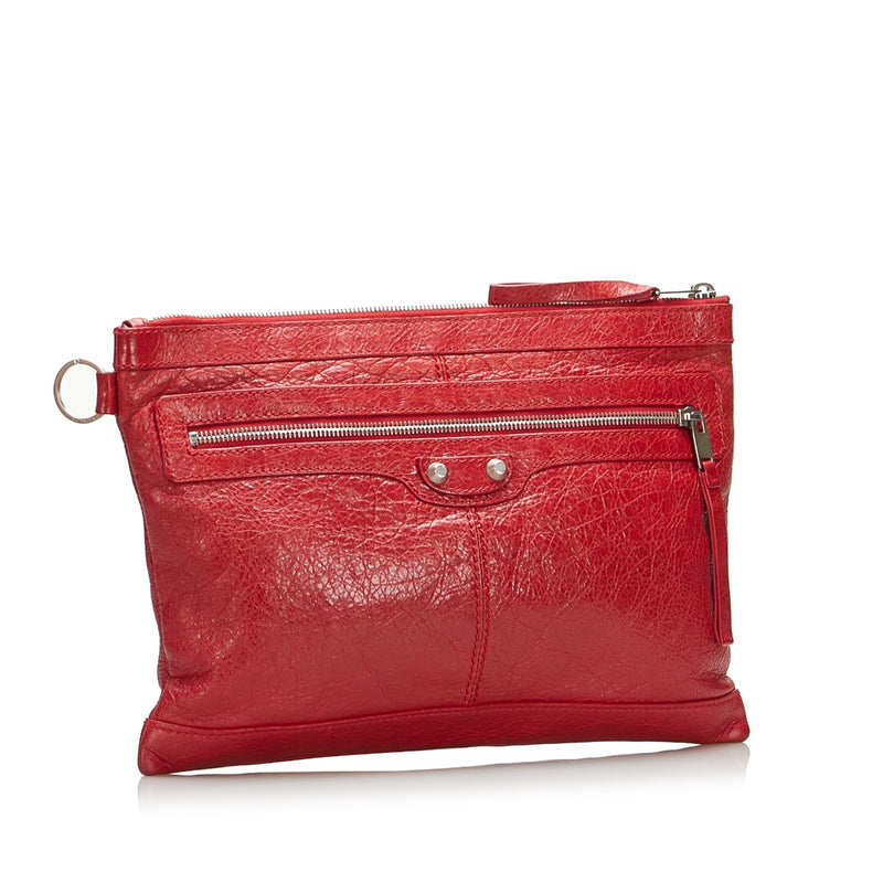 Balenciaga Red Arena Clip M Clutch Bag