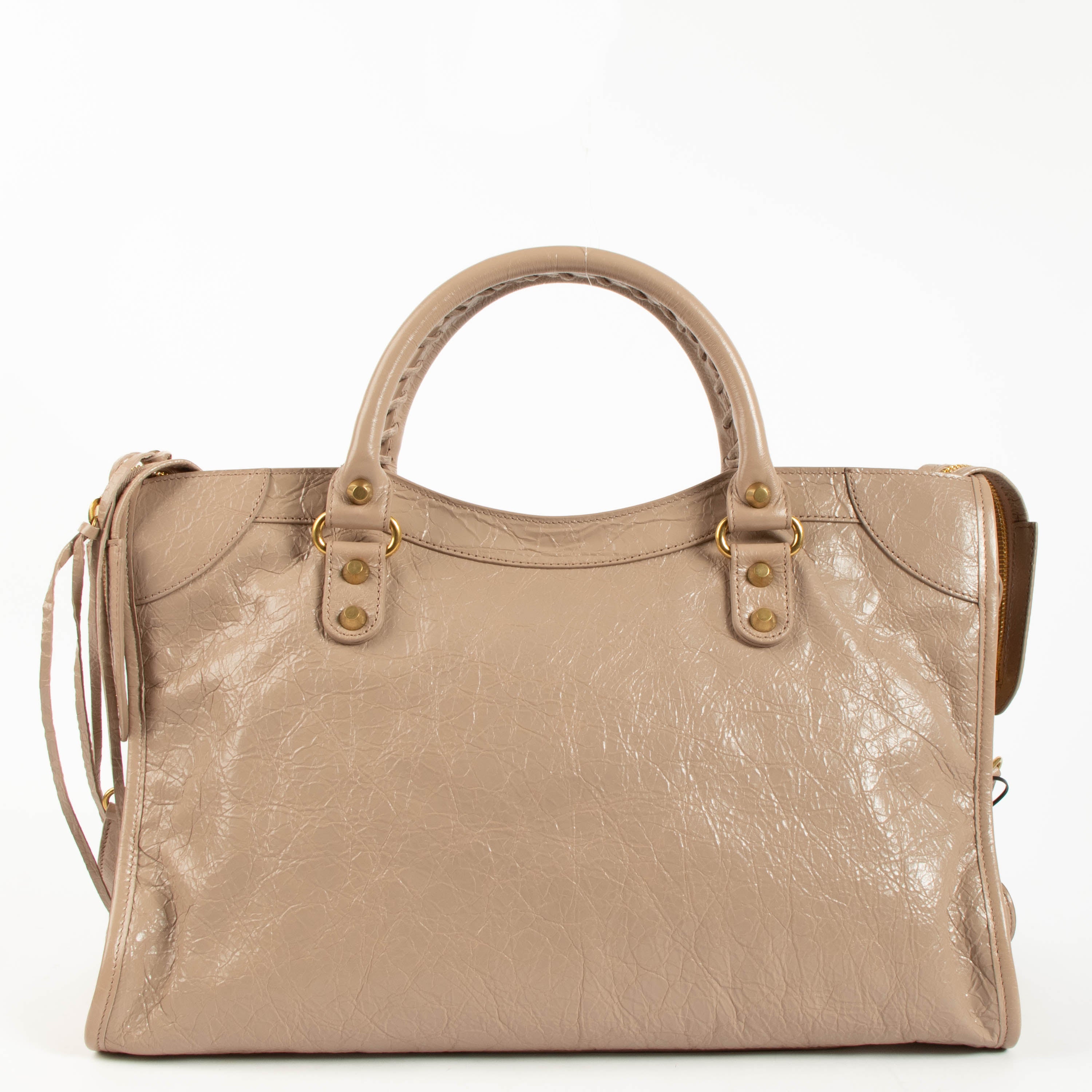 BALENCIAGA レザー ハンドバッグ ベージュ Balenciaga Blush Arena Medium Le City Bag – Labellov