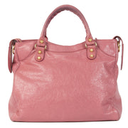 Authentic second-hand vintage Balenciaga Pink Leather Vélo Bag buy online webshop LabelLOV