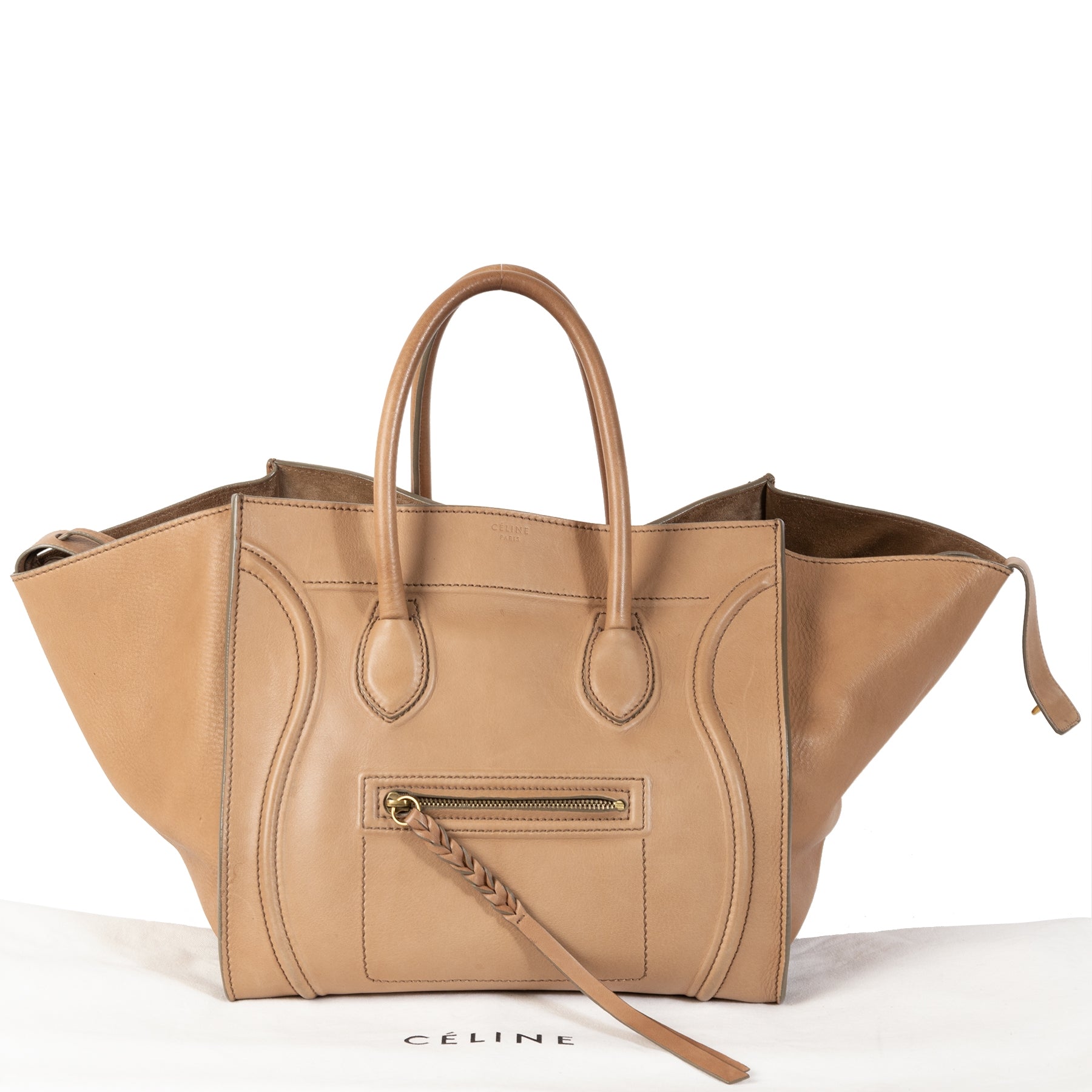 Authentieke tweedehands vintage Céline Luggage Phantom Tote Bag koop obline webshop LabelLOV
