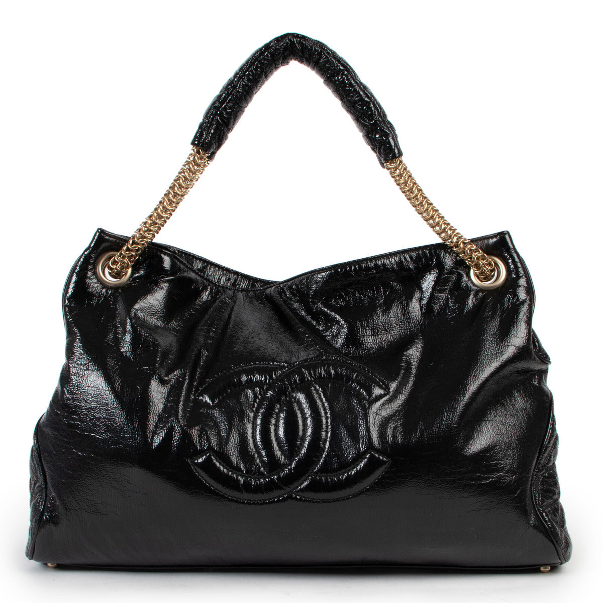 Chanel Black Patent Shoulder Bag