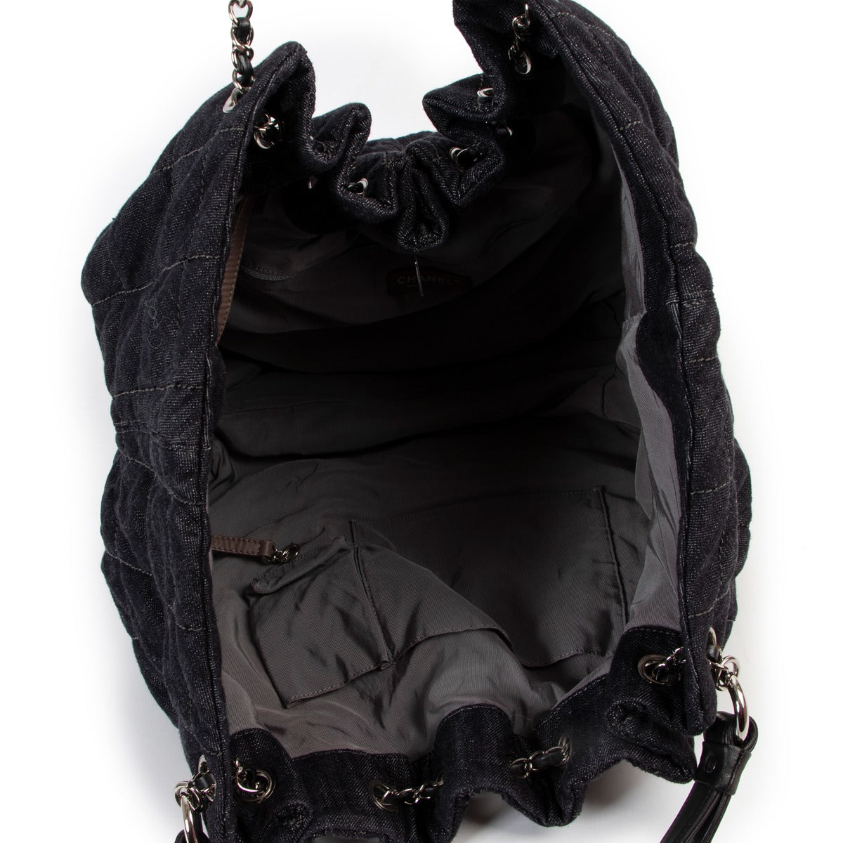 Buy second hand authentic luxury designer Chanel Coco Spirit XL Denim Hobo Bag at Labellov