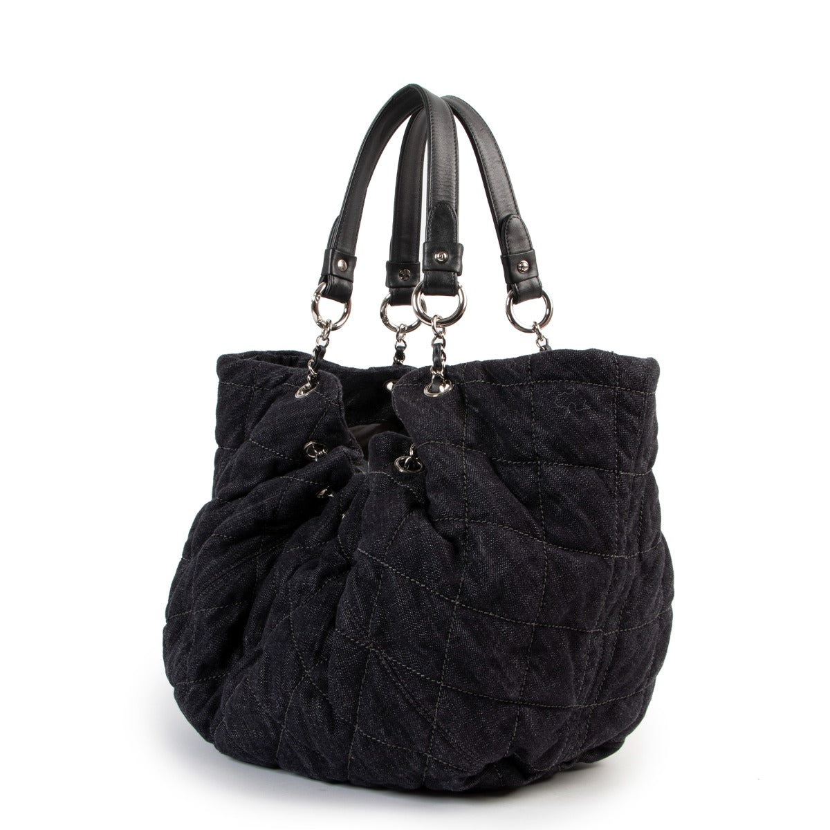 Buy second hand authentic luxury designer Chanel Coco Spirit XL Denim Hobo Bag at Labellov