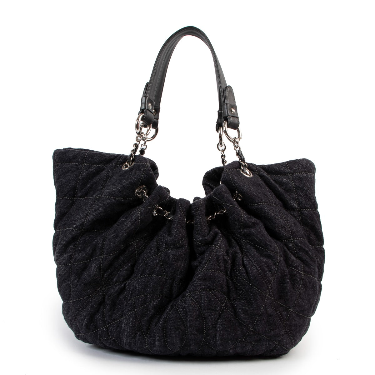 Buy second hand authentic luxury designer Chanel Coco Spirit XL Denim Hobo Bag at Labellov