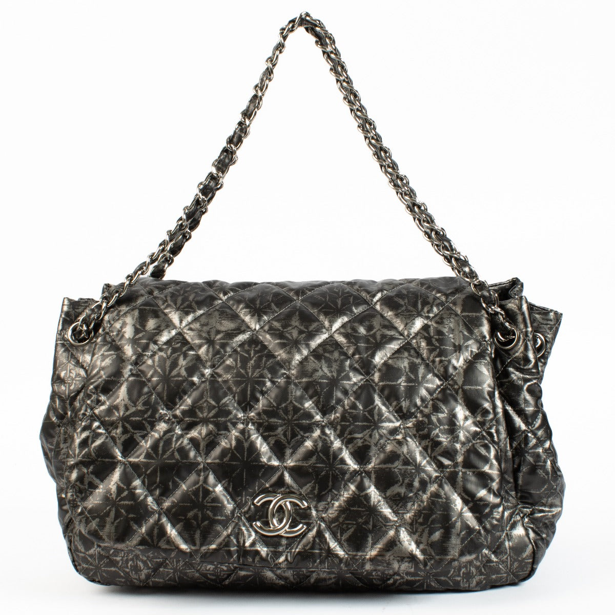 Chanel Printed Quilted Nylon Accordion Flap Bag