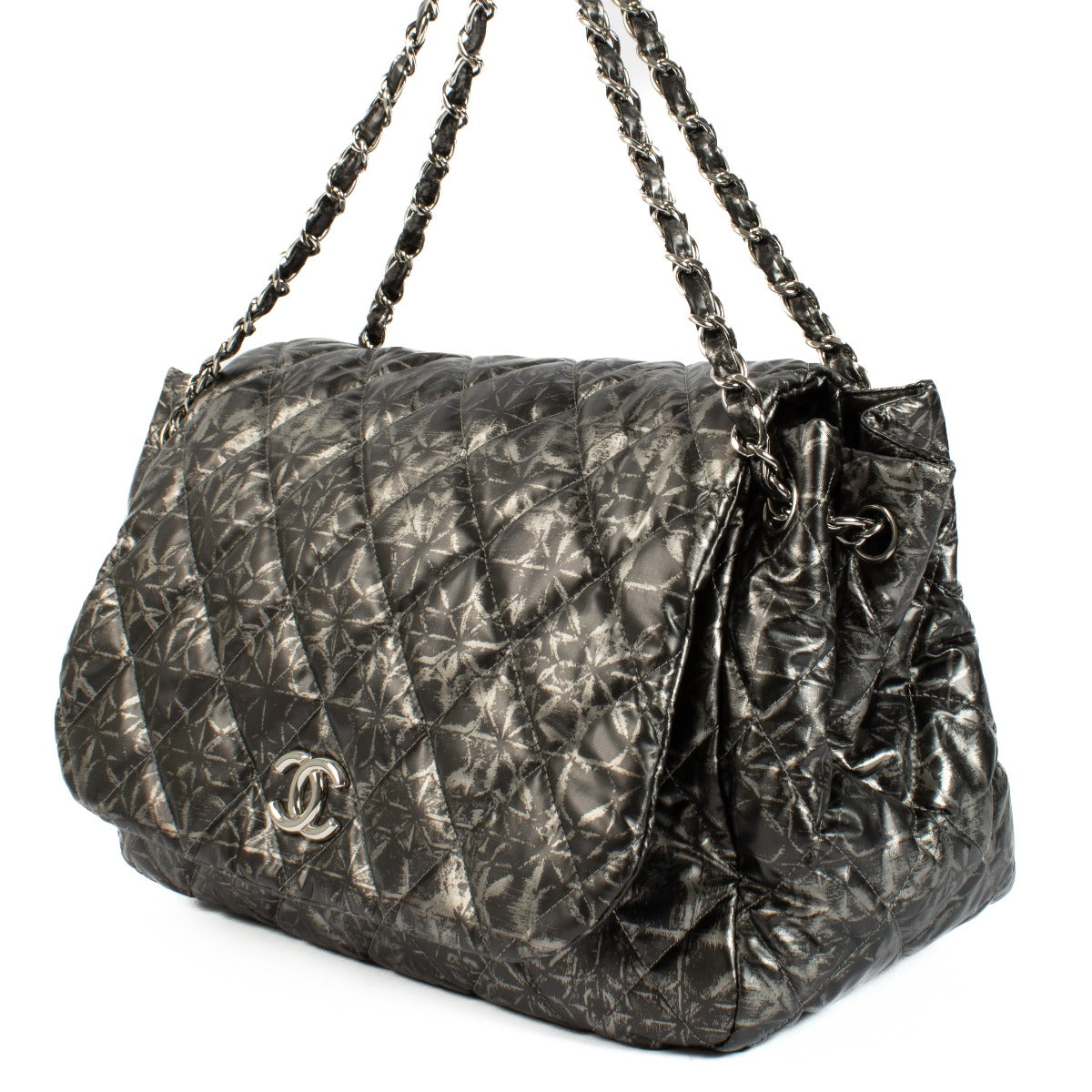 Chanel Printed Quilted Nylon Accordion Flap Bag