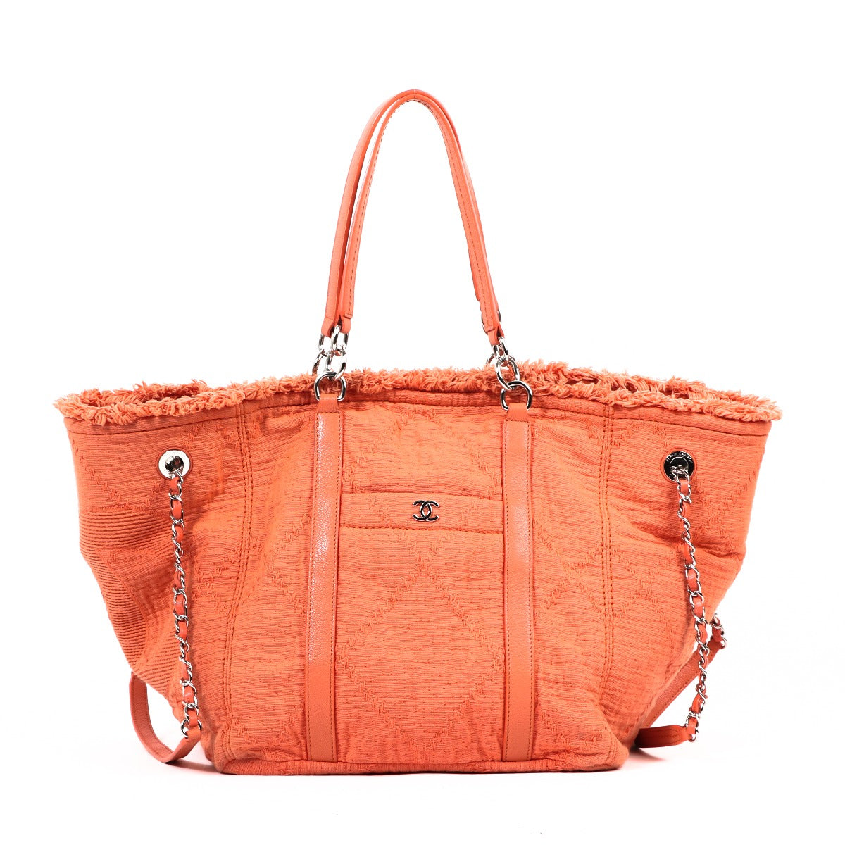 Chanel Orange Double Face Deauville Tote Bag
