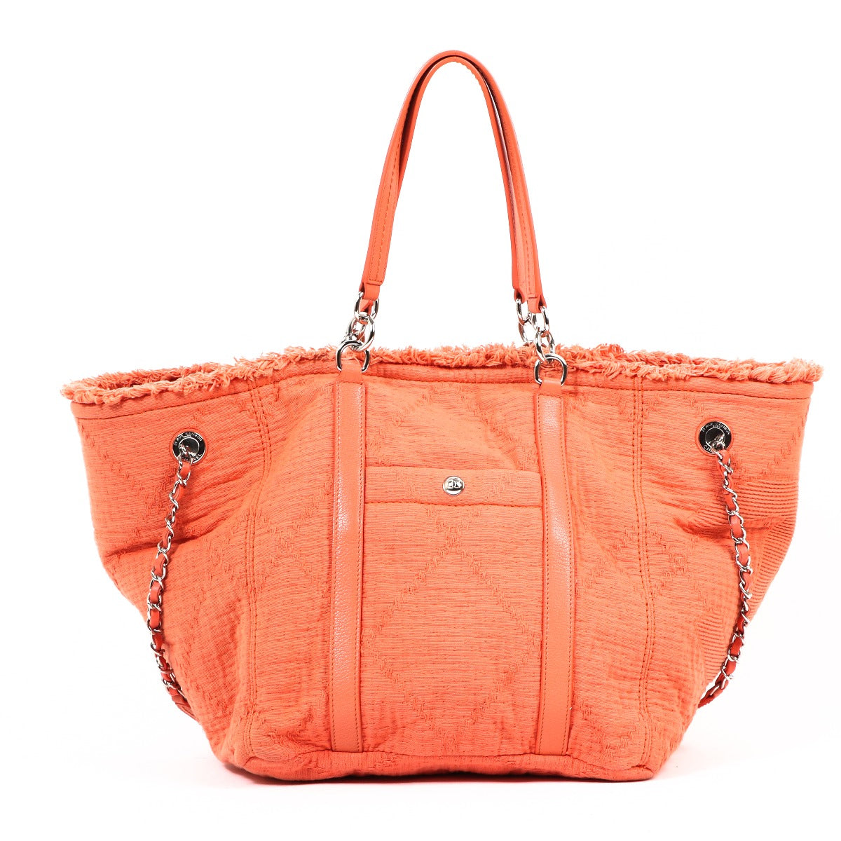 Chanel Orange Double Face Deauville Tote Bag