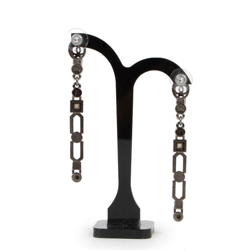 Chanel Black Pendant Earrings