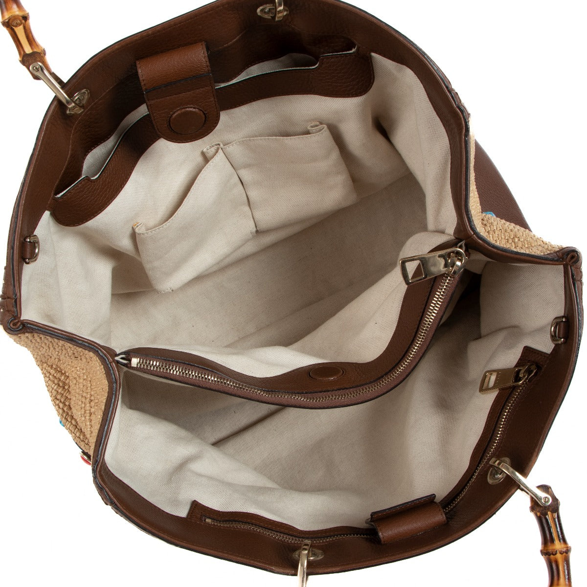 Gucci Raffia Large Bamboo Shopper