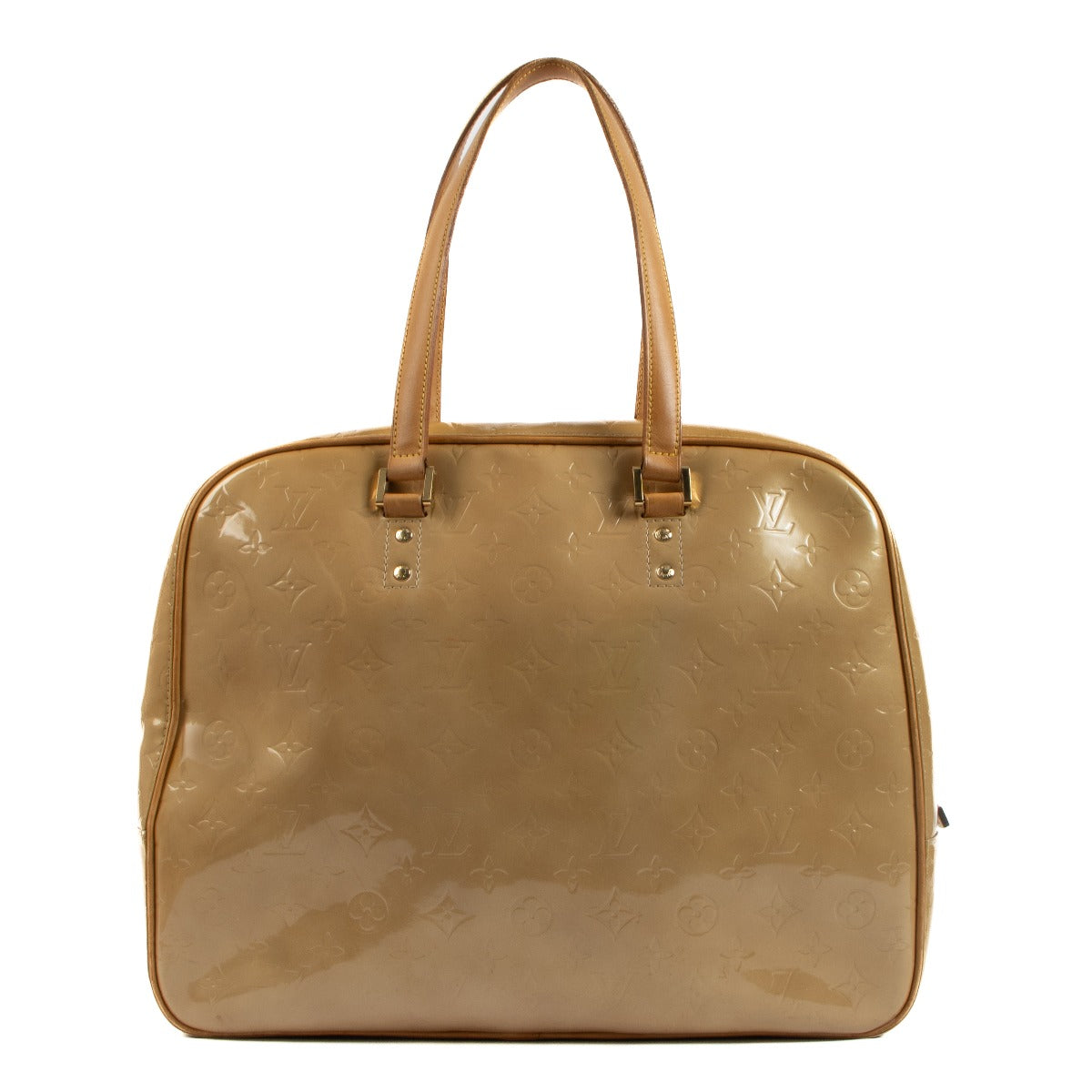 Louis Vuitton Beige Monogram Vernis Sutton Tas