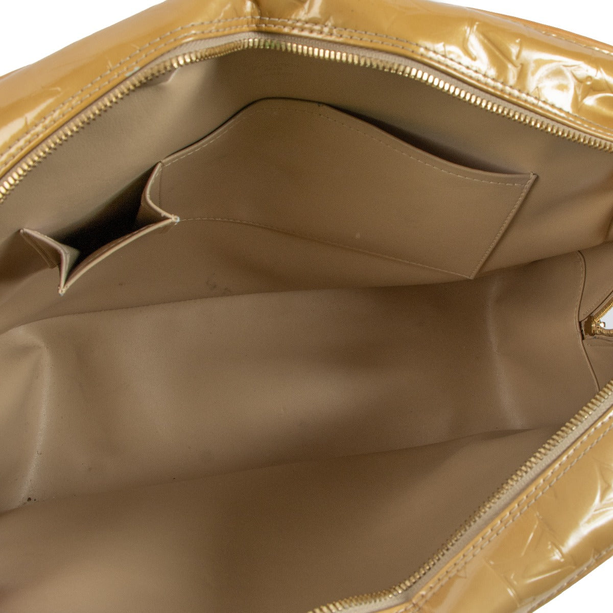 Louis Vuitton Beige Monogram Vernis Sutton Tas