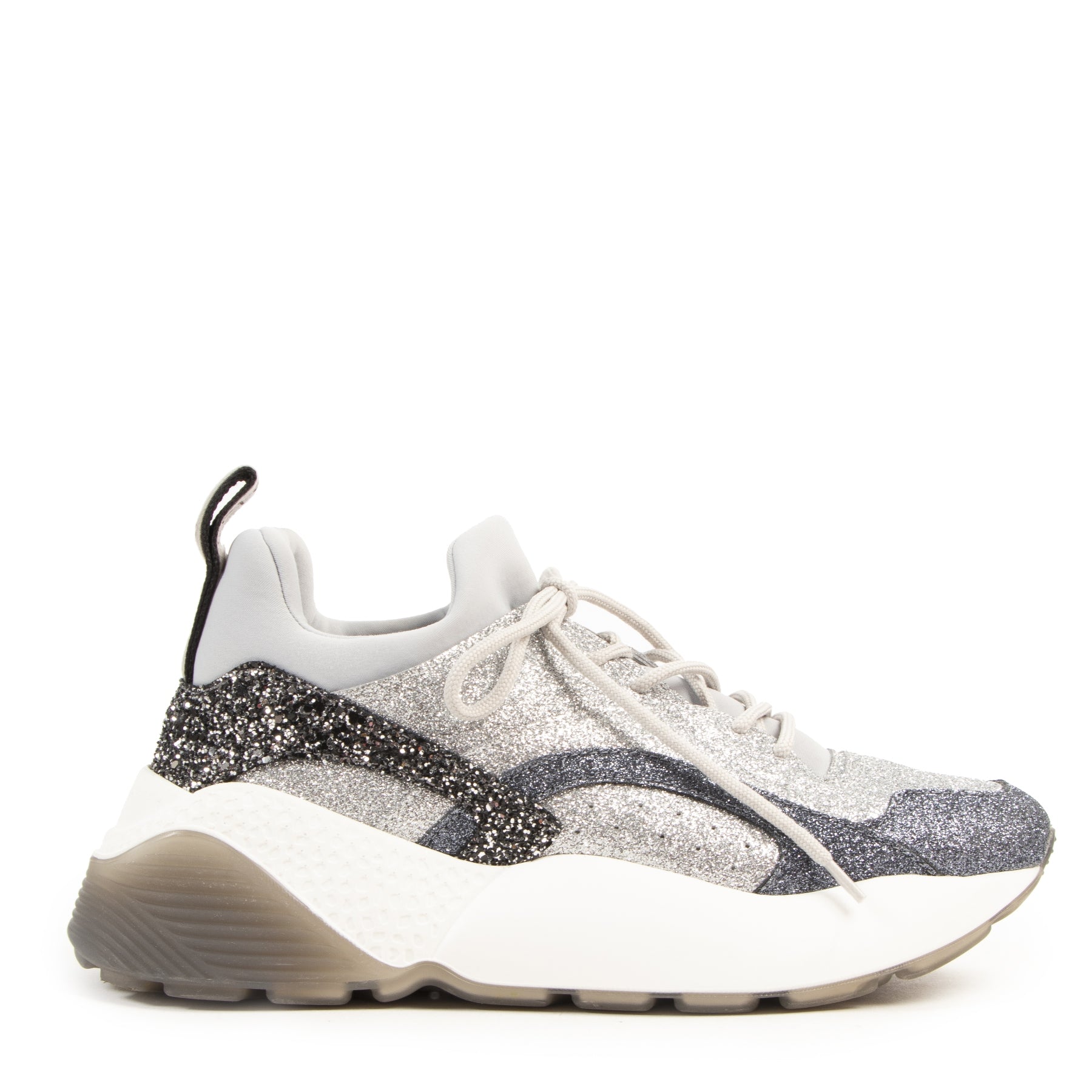Stella McCartney Gray Glitter Eclypse Sneakers - size 40