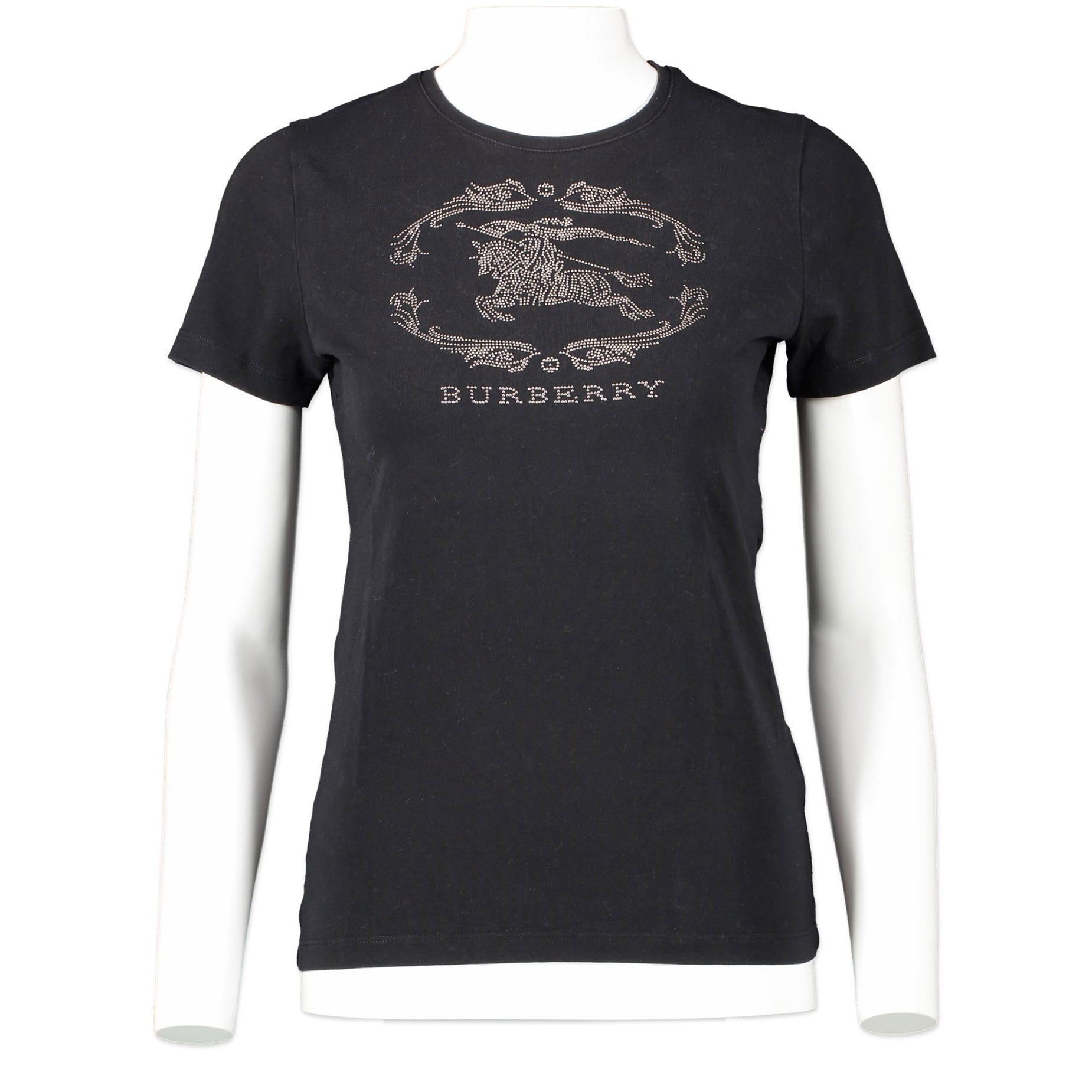 Authentique seconde main vintage Burberry Rhinestone Black T-shirt - Size S achète en ligne webshop LabelLOV
