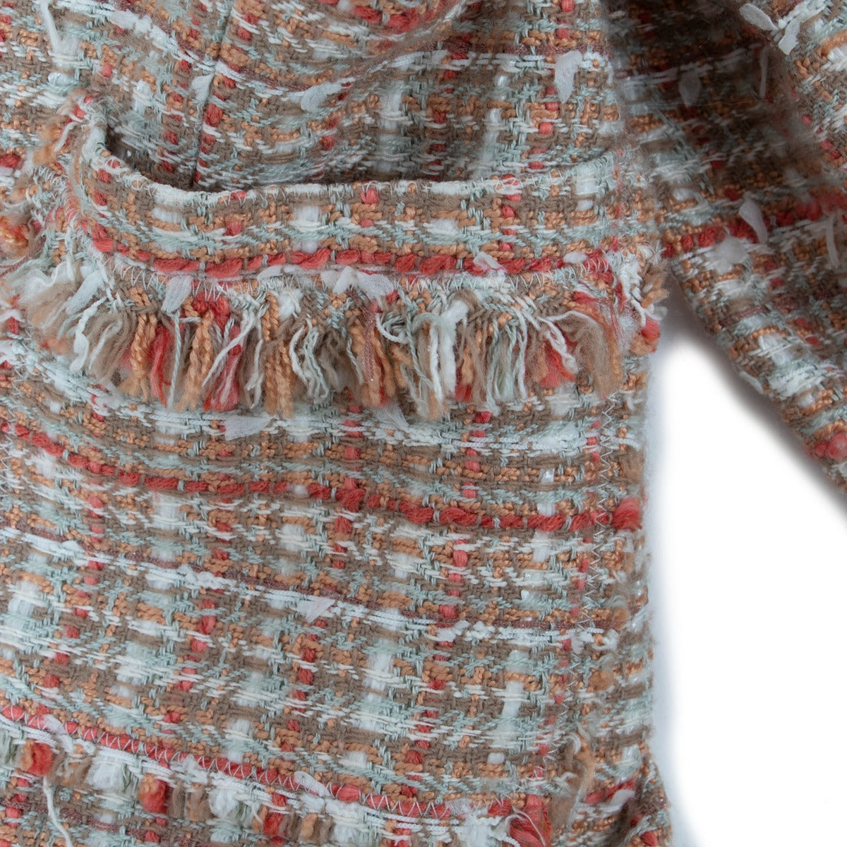 Veste en tweed orange Chanel Printemps 2004 - Taille FR40