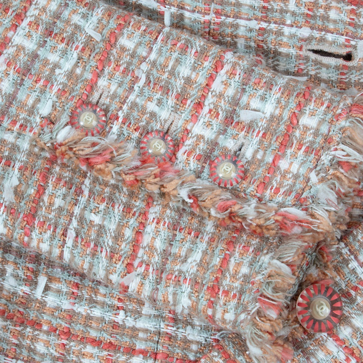 Veste en tweed orange Chanel Printemps 2004 - Taille FR40