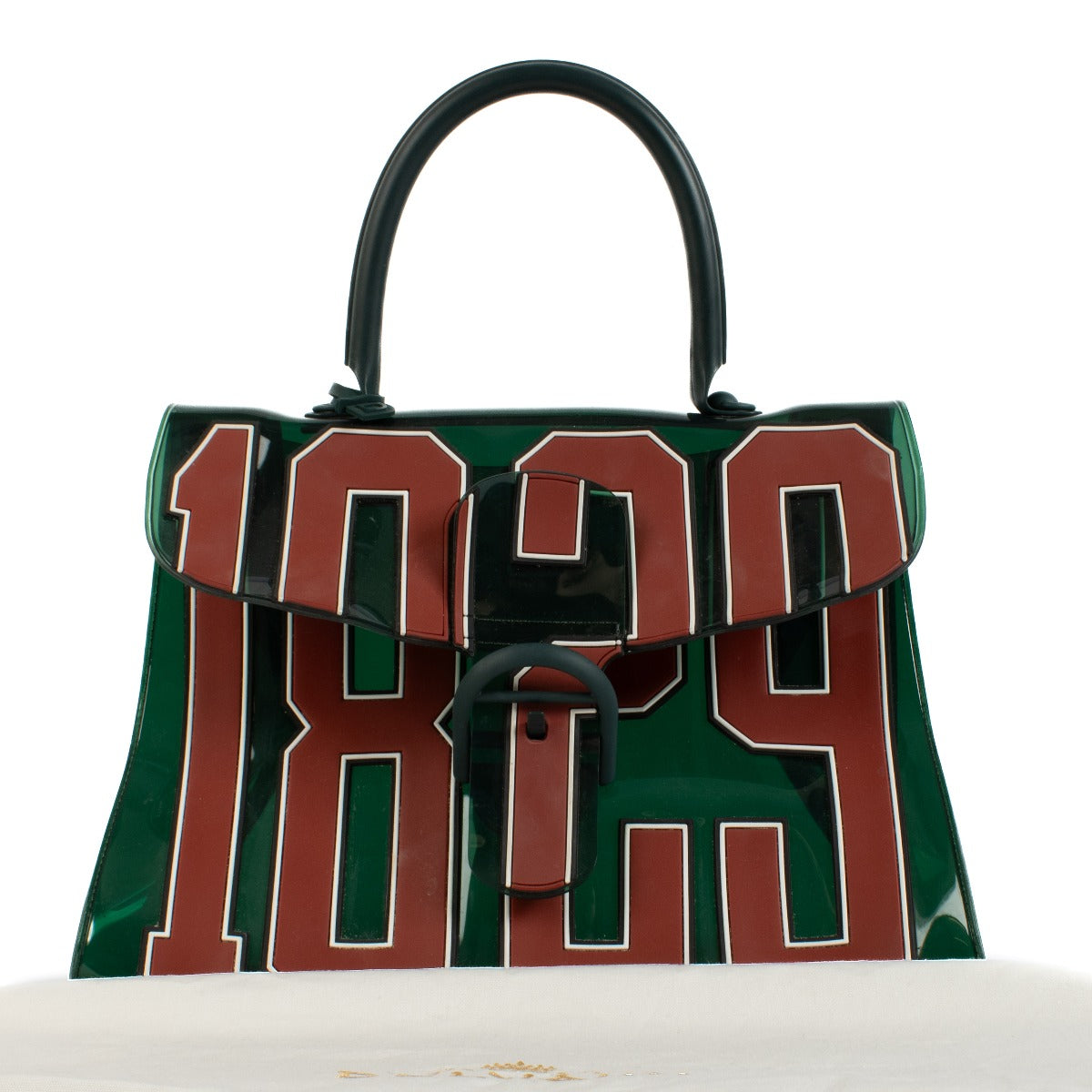 Shop safe online at Labellov in Antwerp, Brussels and Knokke this 100% authentic second hand Delvaux Green Vinyl Hero 1829 Limited Edition Brillant Bag
