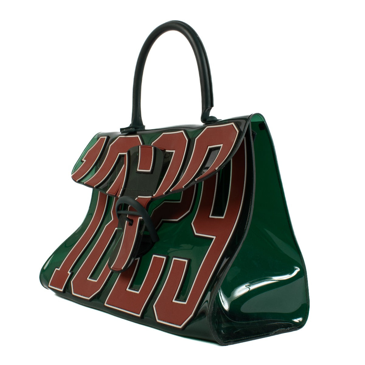 Shop safe online at Labellov in Antwerp, Brussels and Knokke this 100% authentic second hand Delvaux Green Vinyl Hero 1829 Limited Edition Brillant Bag