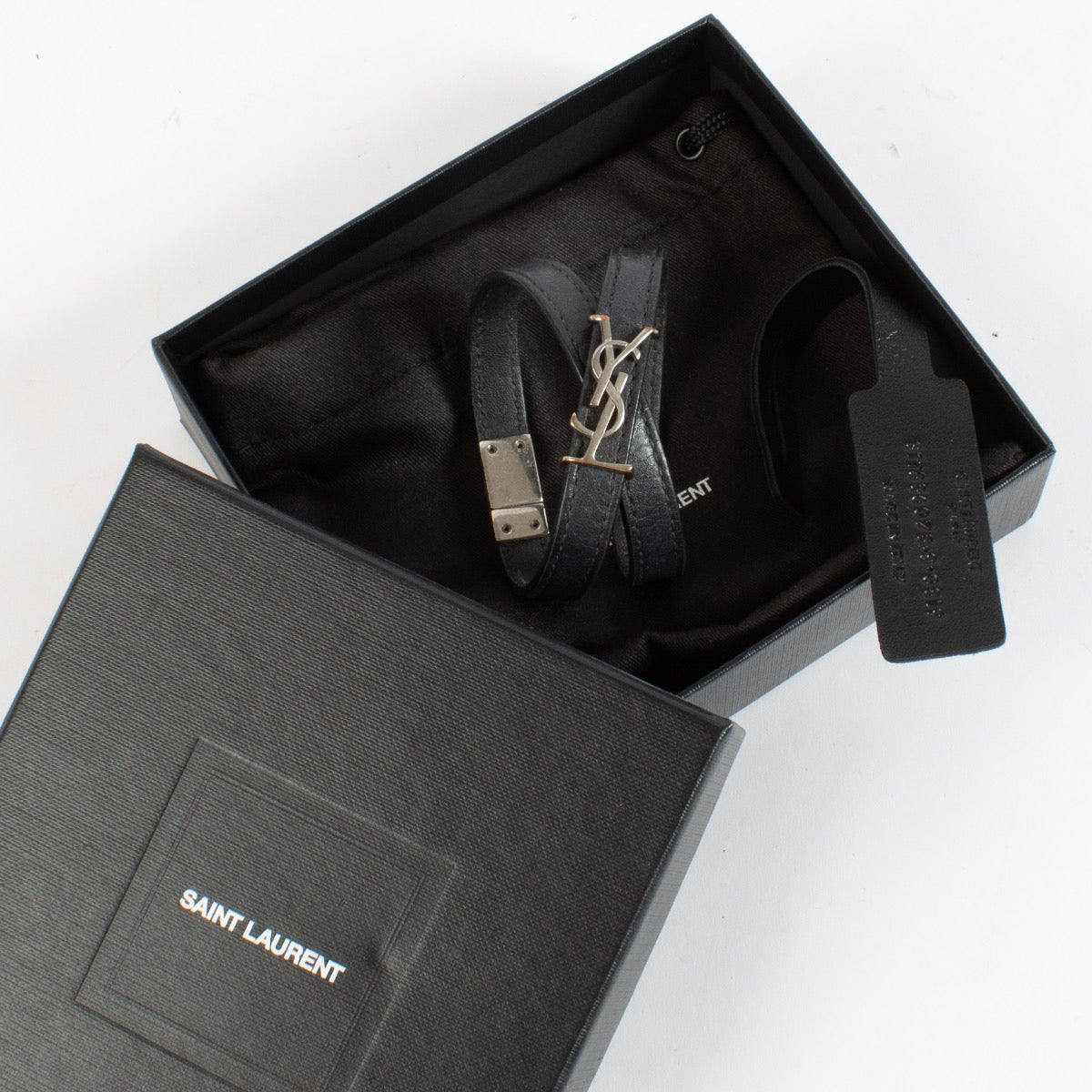 Shop 100% authentic second hand Saint Laurent Black Double Tour Bracelet on Labellov.com