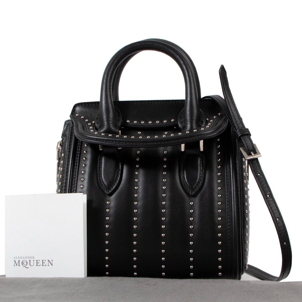 Alexander McQueen Zwarte Studded Mini Heroine Tas
