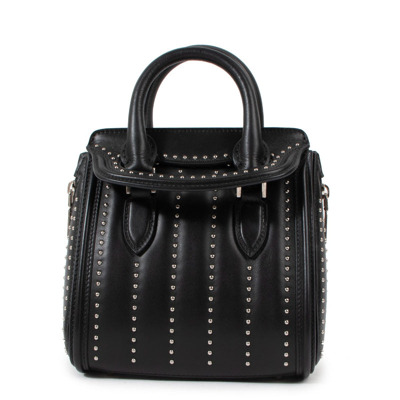 Alexander McQueen Black Studded Mini Heroine Bag