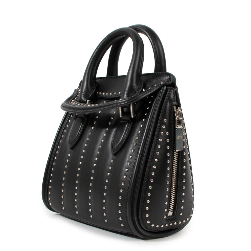 Alexander McQueen Black Studded Mini Heroine Bag