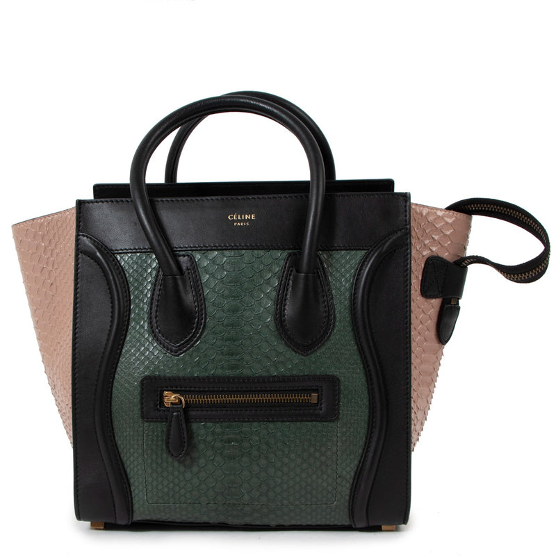 Celine Tri-Colour Python Micro Luggage Handbag